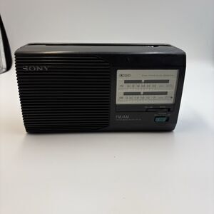 Vintage Sony ICF-24 FM/AM 2 Band Portable Radio Tested with AC Cord